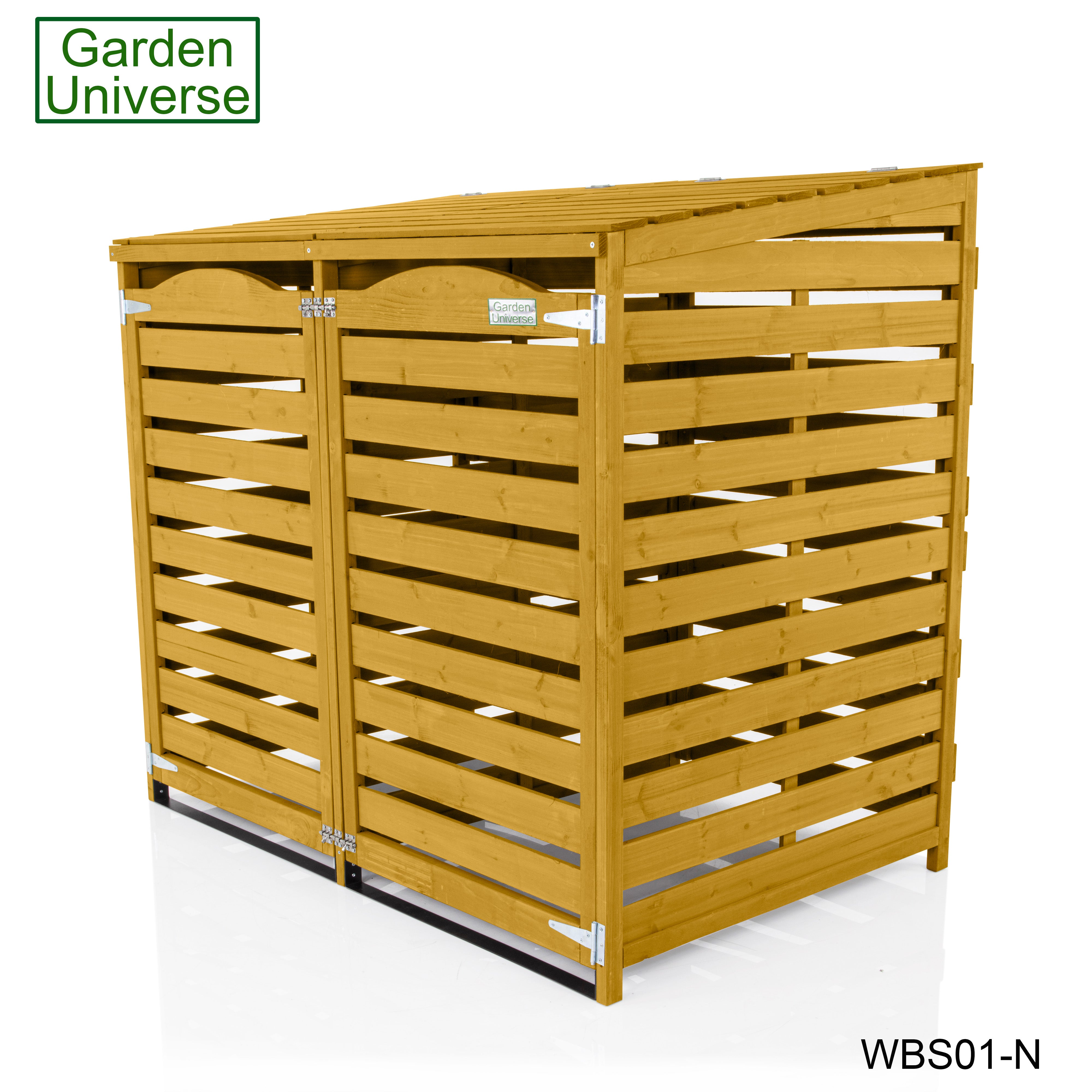 Wheelie Bin Storage Unit Double Outdoor Storage In Natural Wood WBS01-N