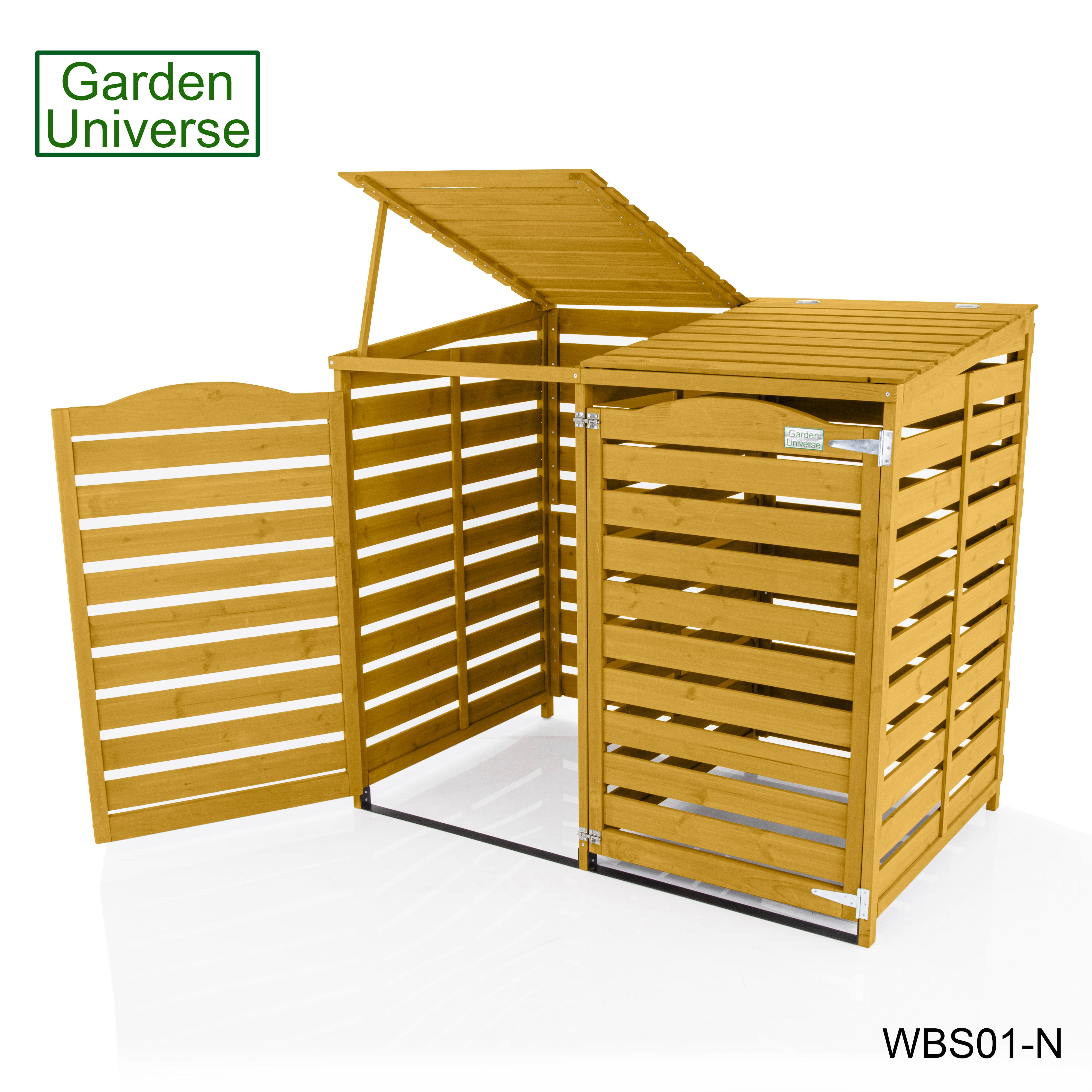 Wheelie Bin Storage Unit Double Outdoor Storage In Natural Wood WBS01-N