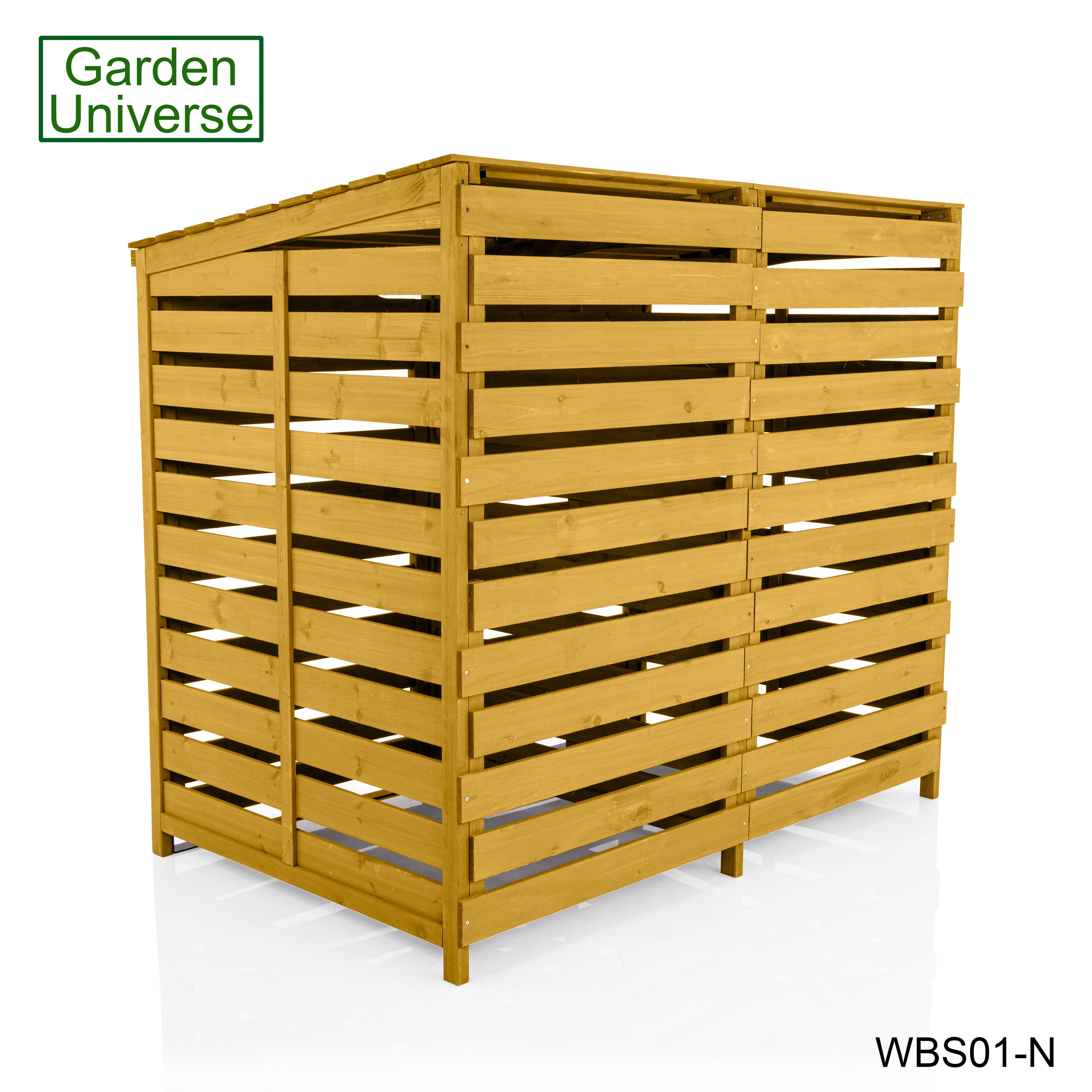 Wheelie Bin Storage Unit Double Outdoor Storage In Natural Wood WBS01-N