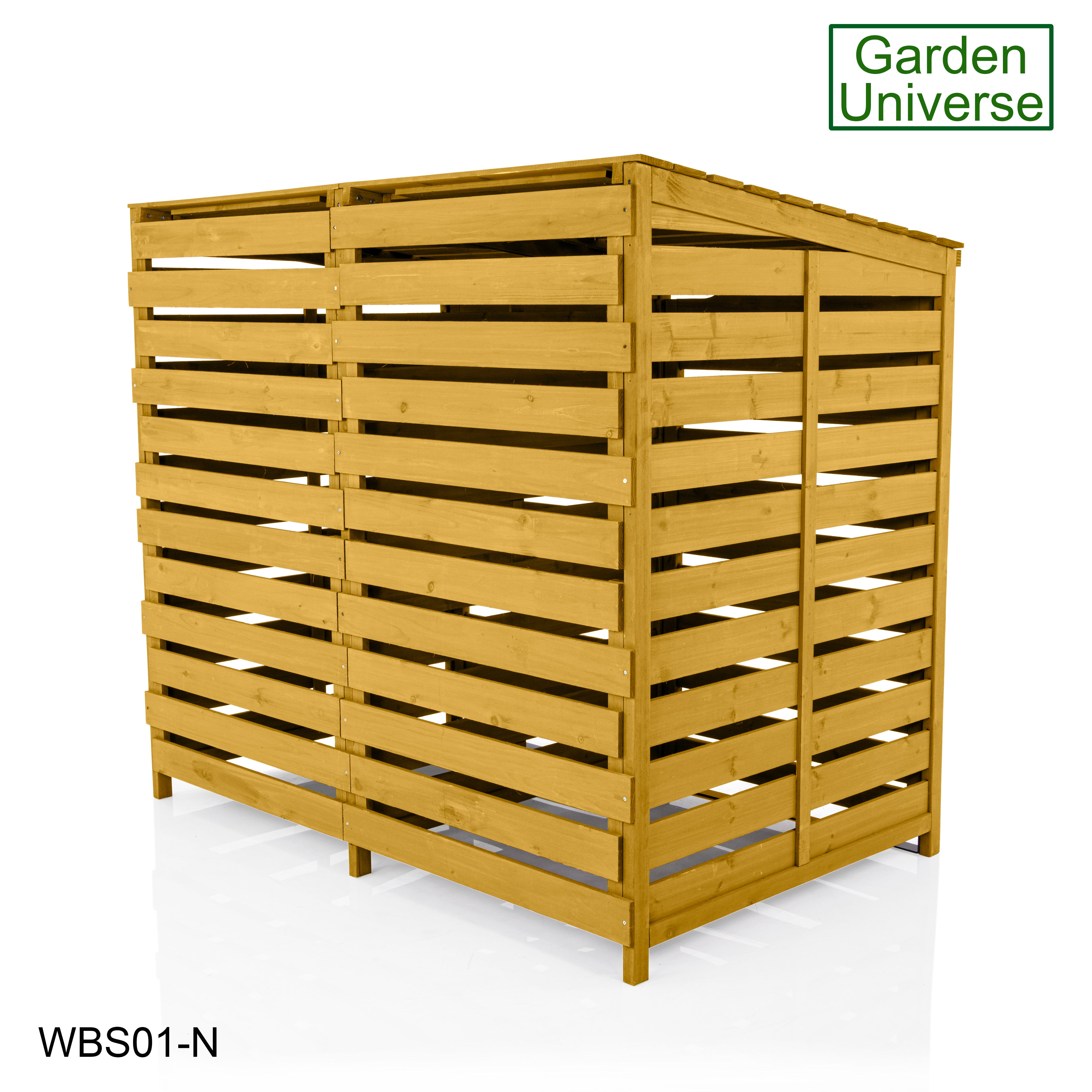 Wheelie Bin Storage Unit Double Outdoor Storage In Natural Wood WBS01-N