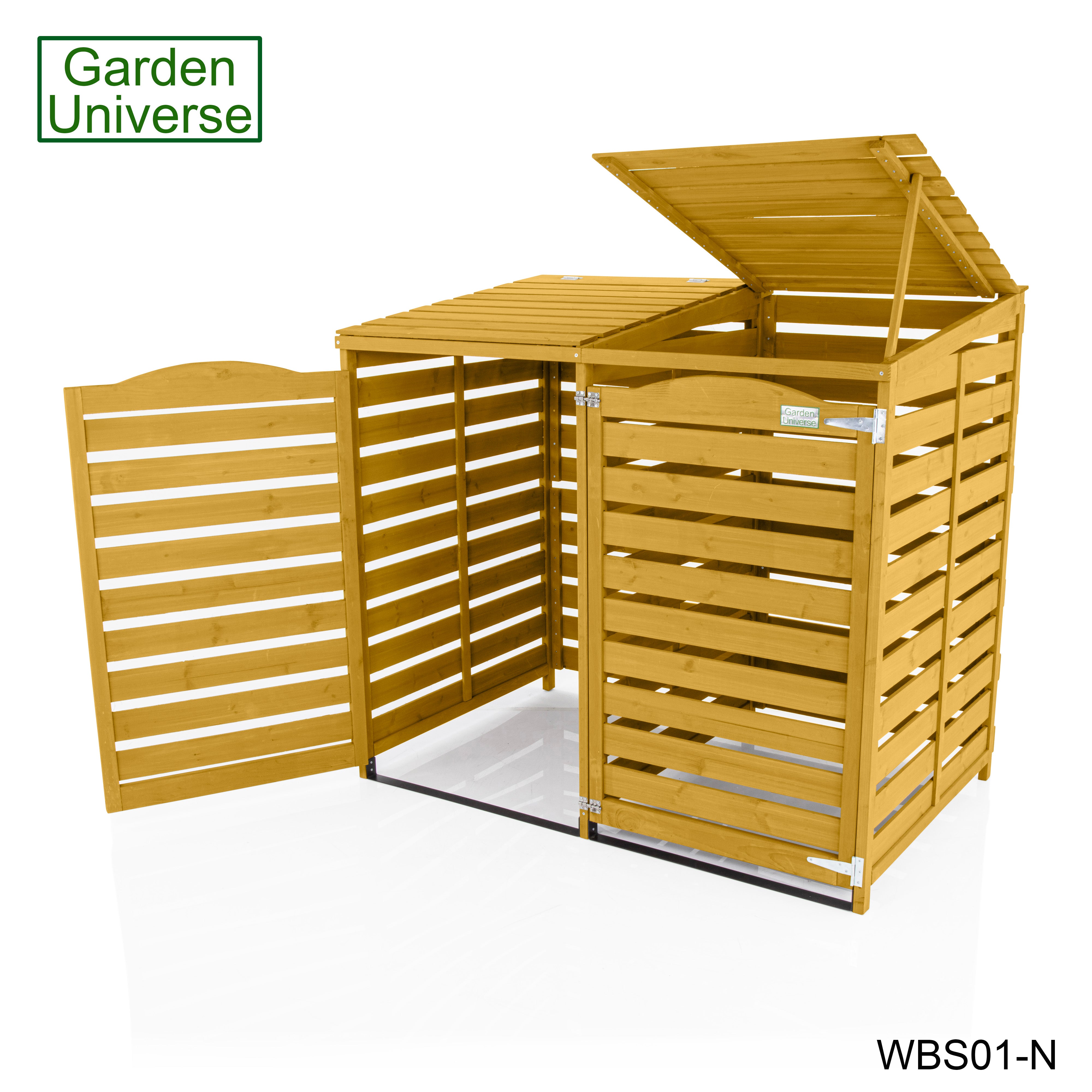 Wheelie Bin Storage Unit Double Outdoor Storage In Natural Wood WBS01-N