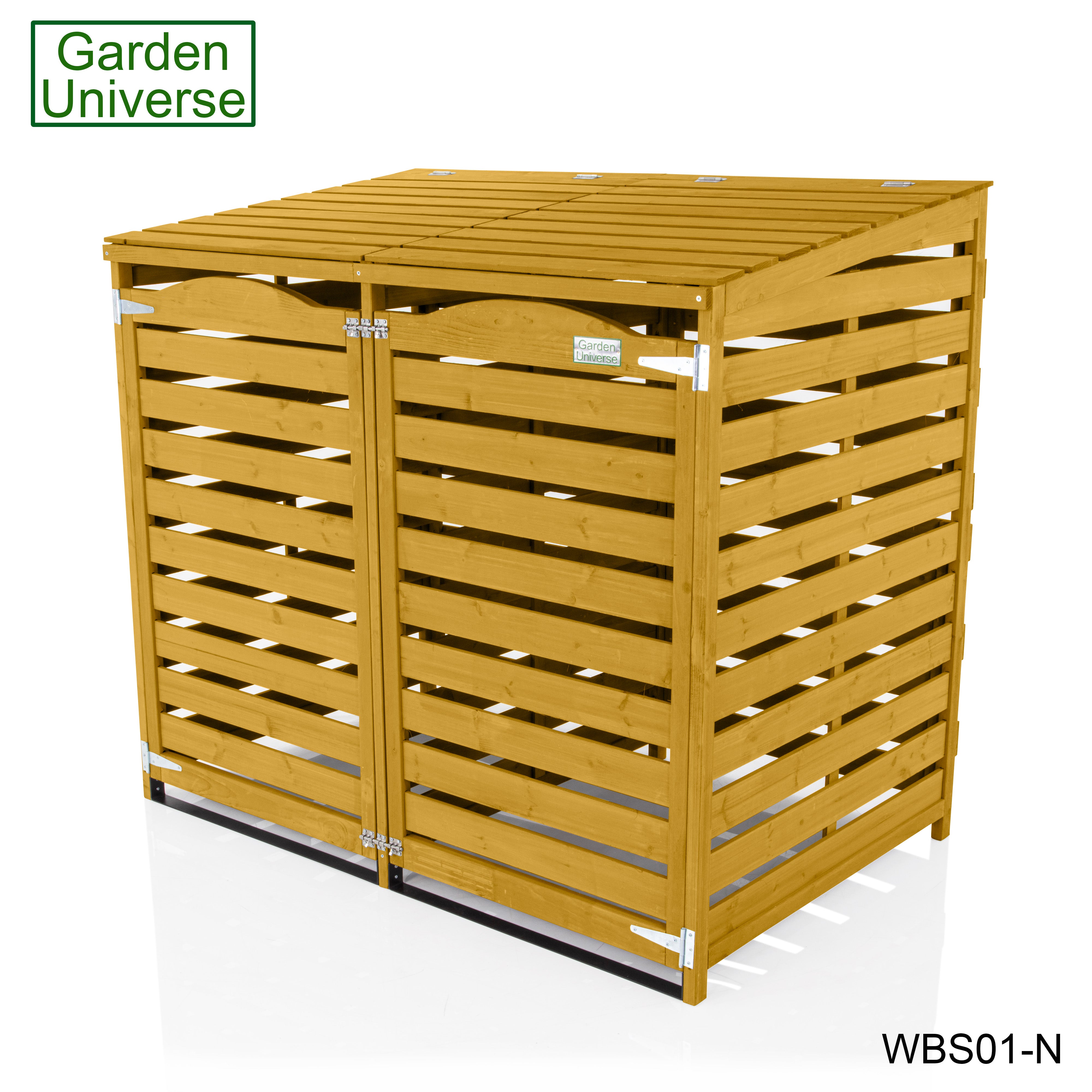 Wheelie Bin Storage Unit Double Outdoor Storage In Natural Wood WBS01-N