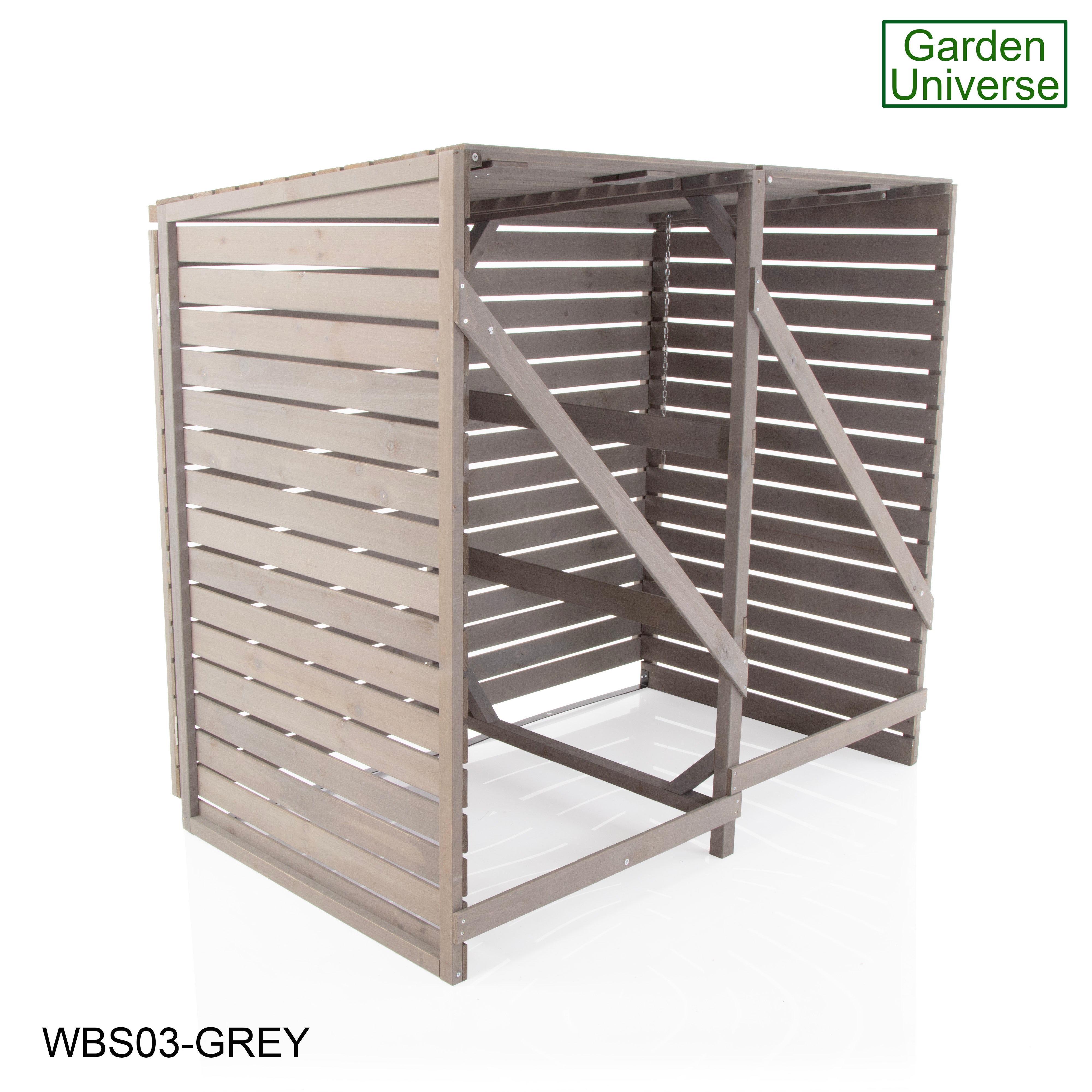 Wheelie Bin Storage Unit Double Outdoor Storage In Grey 2 x 240 L Bin Store Garden Store WBS03-GREY