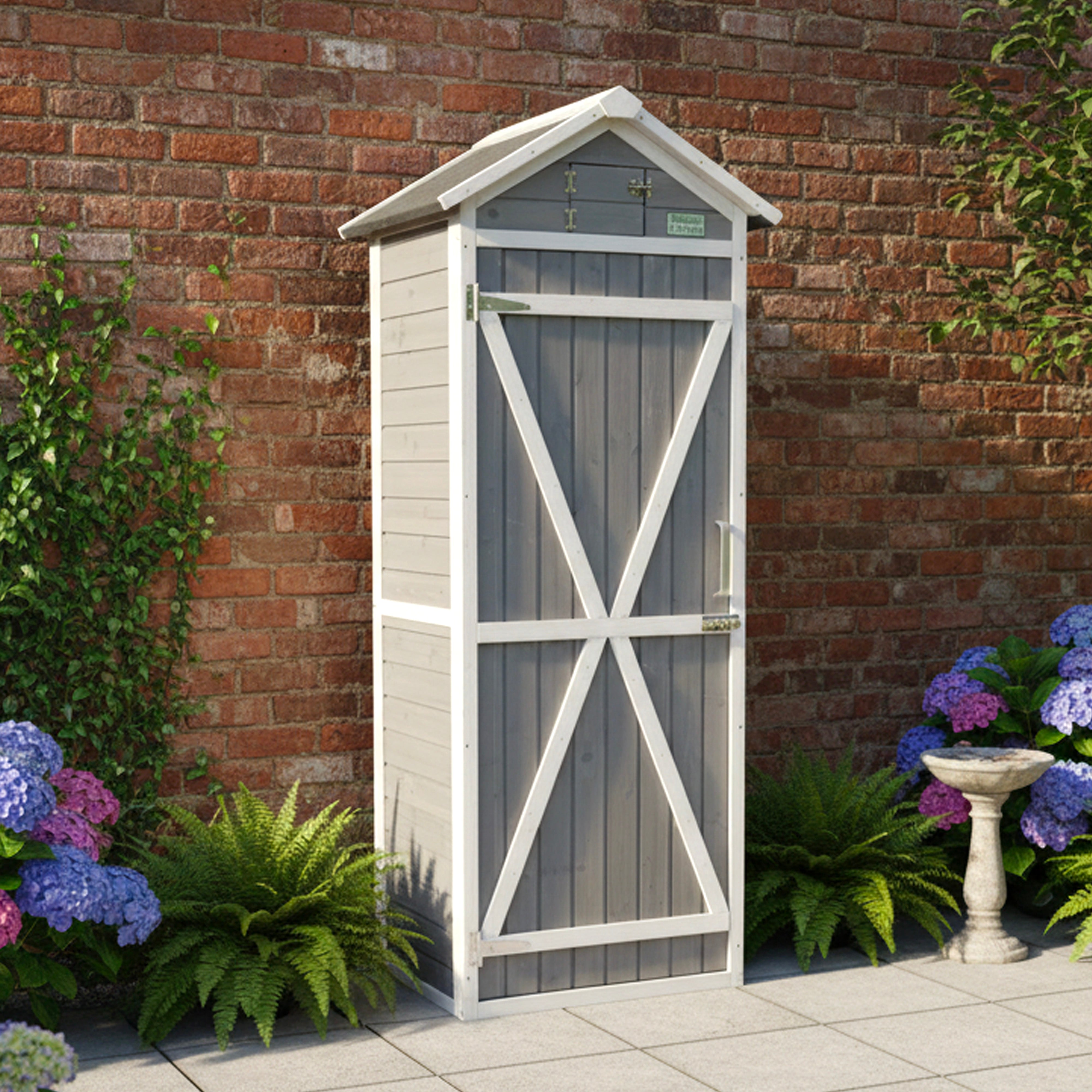 Tool Shed Storage Unit Outdoor Storage In Grey WS01-GREY
