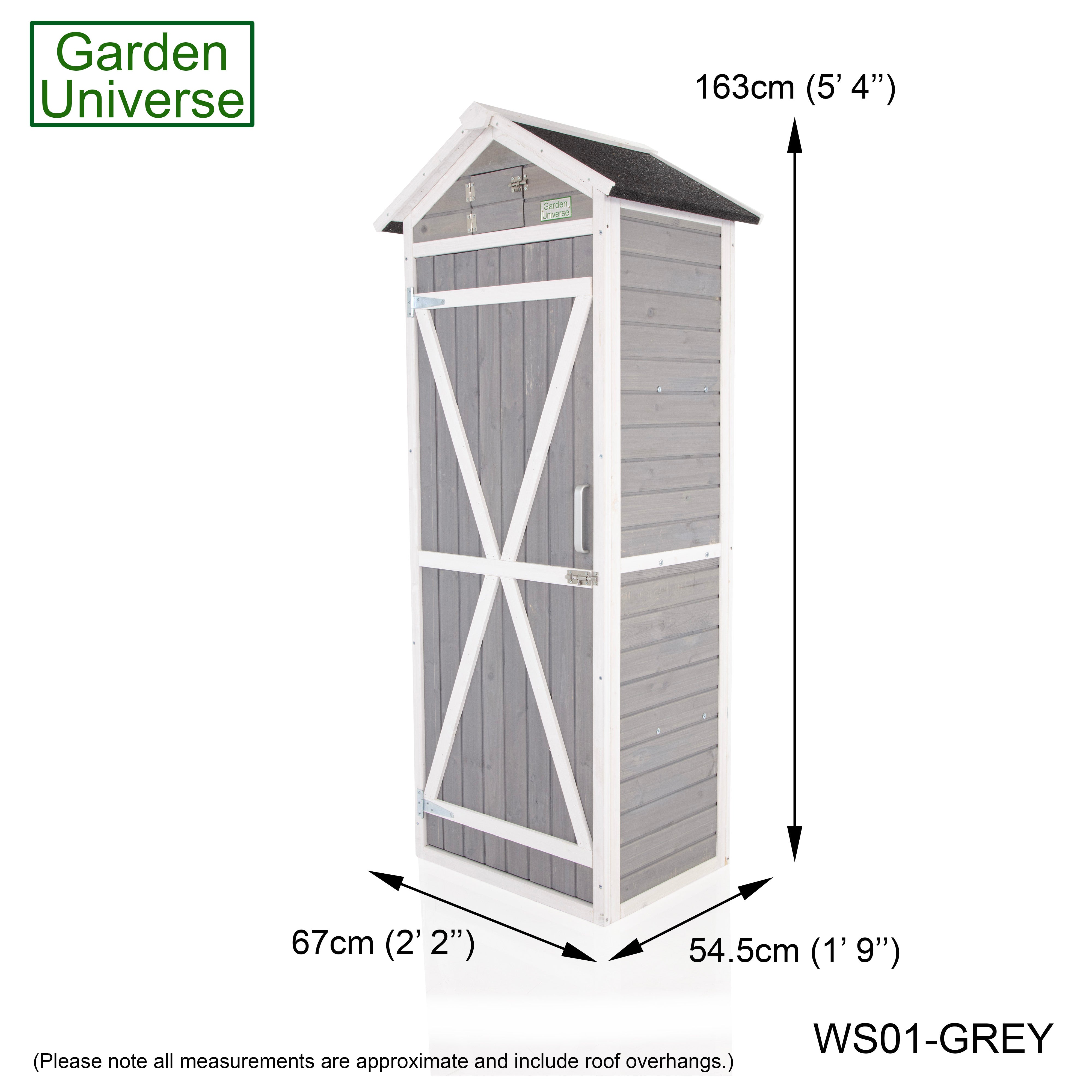 Tool Shed Storage Unit Outdoor Storage In Grey WS01-GREY