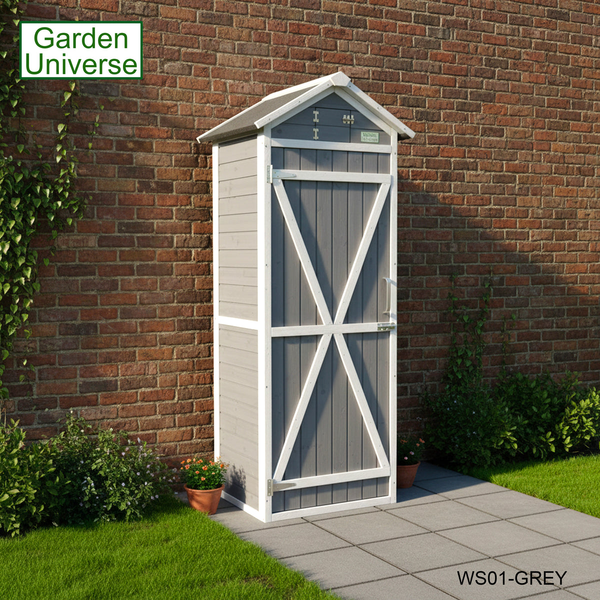 Tool Shed Storage Unit Outdoor Storage In Grey WS01-GREY