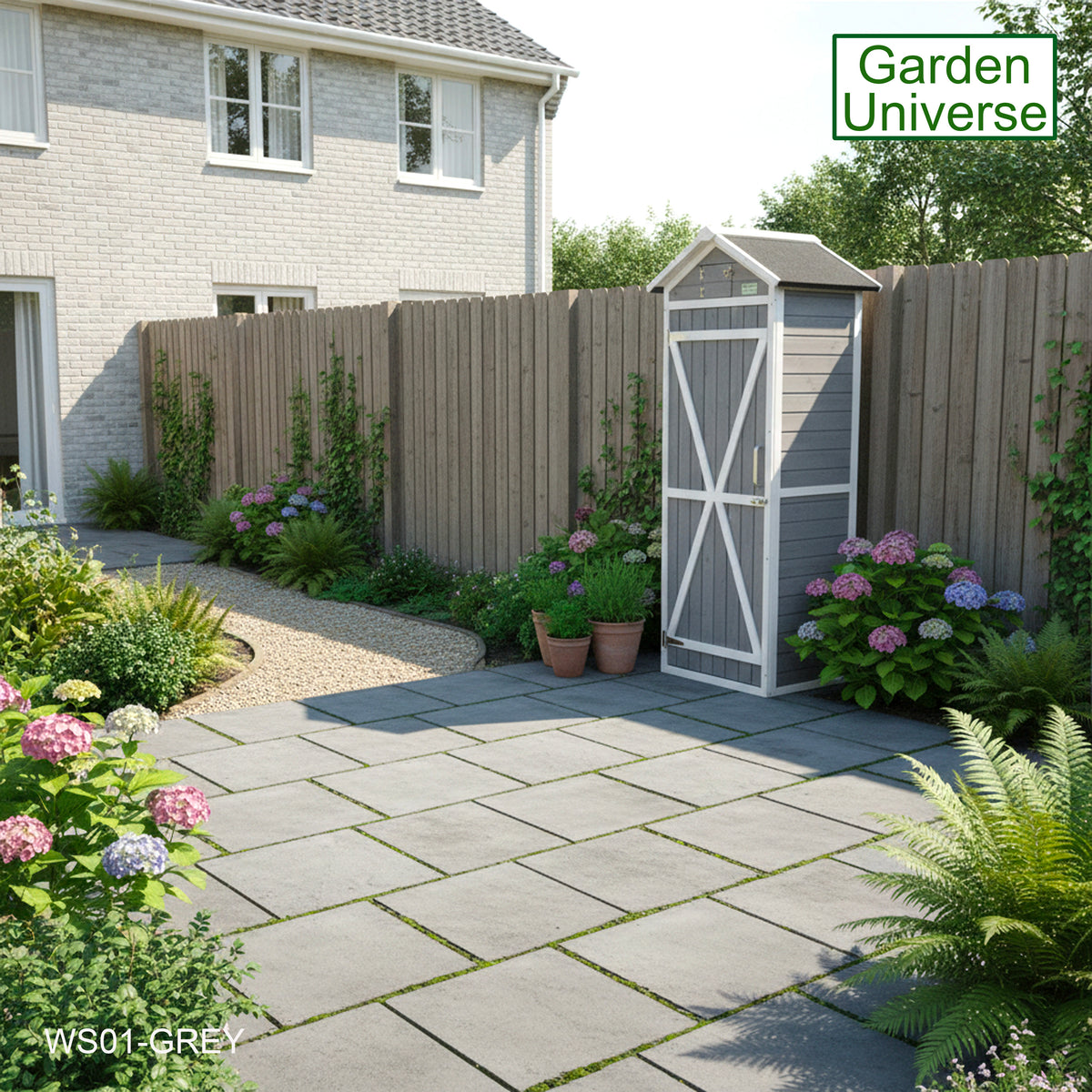 Tool Shed Storage Unit Outdoor Storage In Grey WS01-GREY