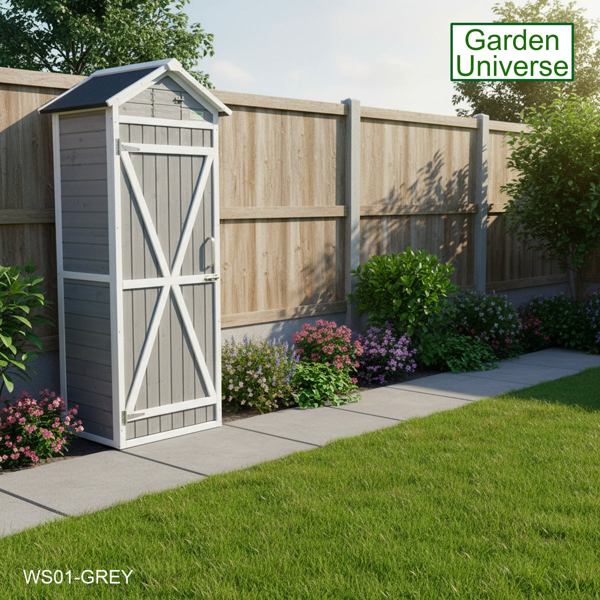 Tool Shed Storage Unit Outdoor Storage In Grey WS01-GREY