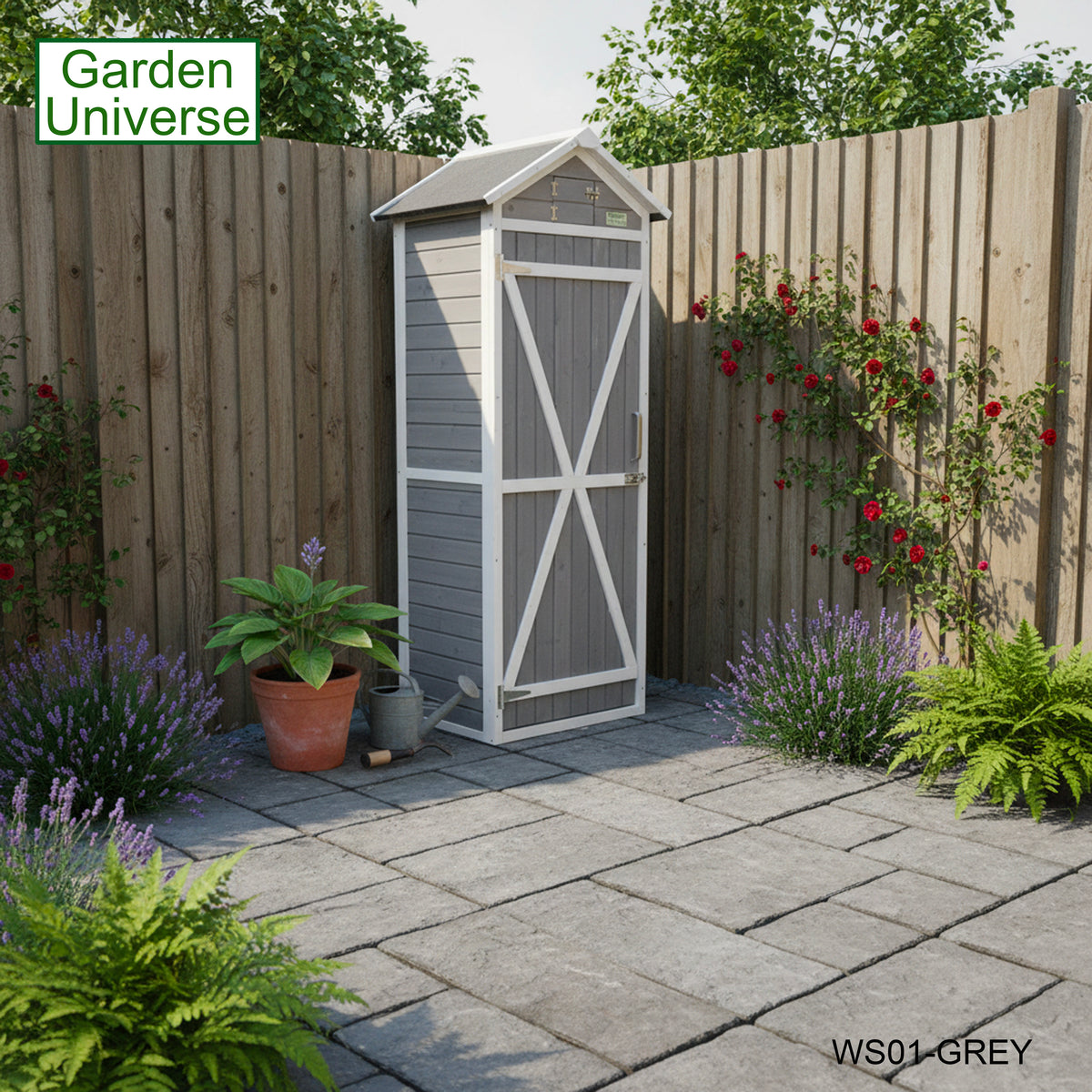 Tool Shed Storage Unit Outdoor Storage In Grey WS01-GREY