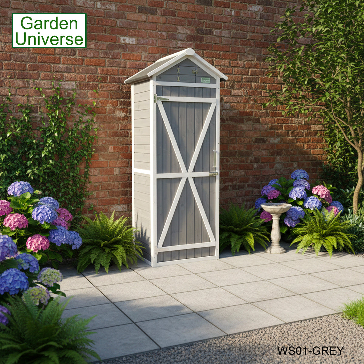 Tool Shed Storage Unit Outdoor Storage In Grey WS01-GREY
