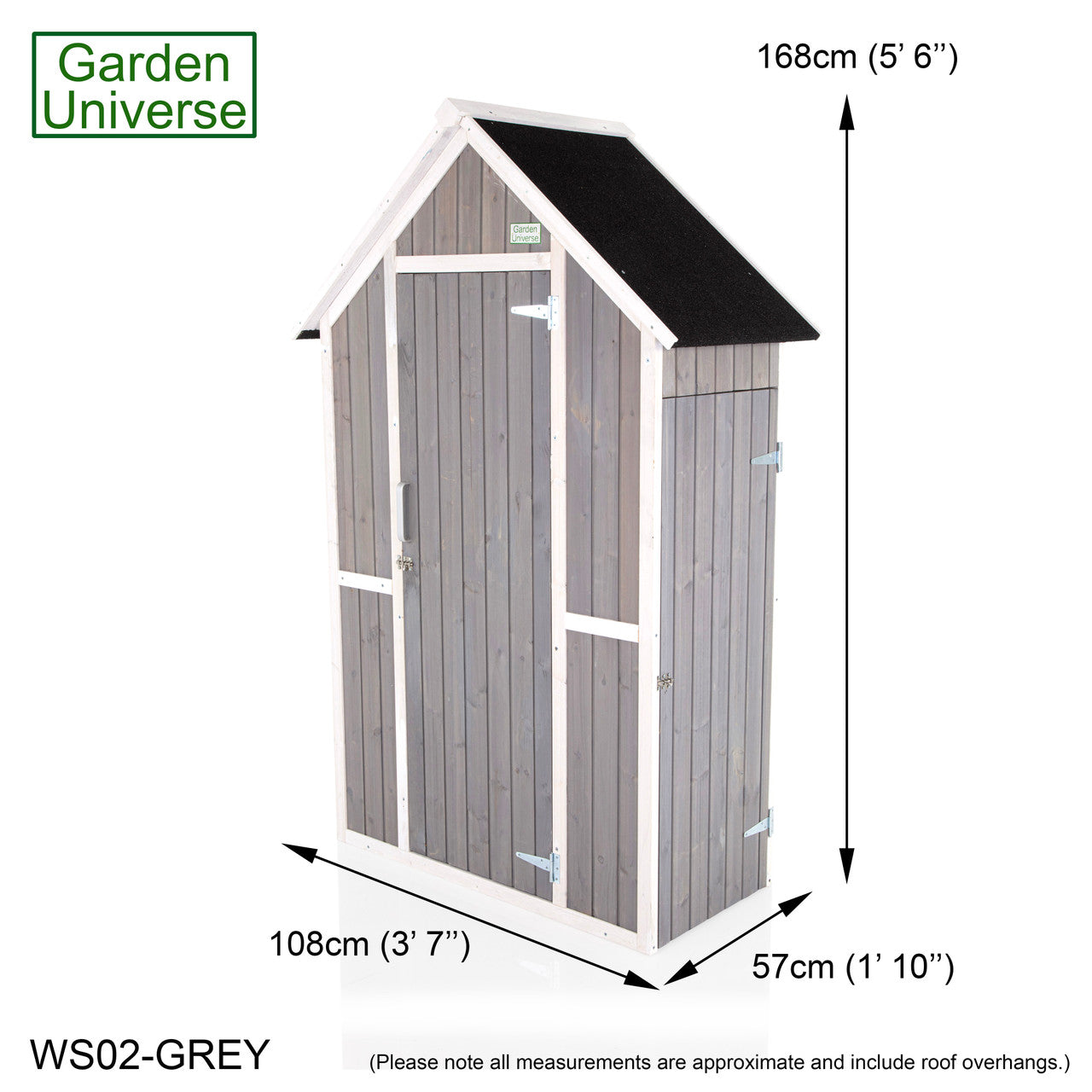 Tool Shed Storage Unit Outdoor Storage In Grey WS02-GREY