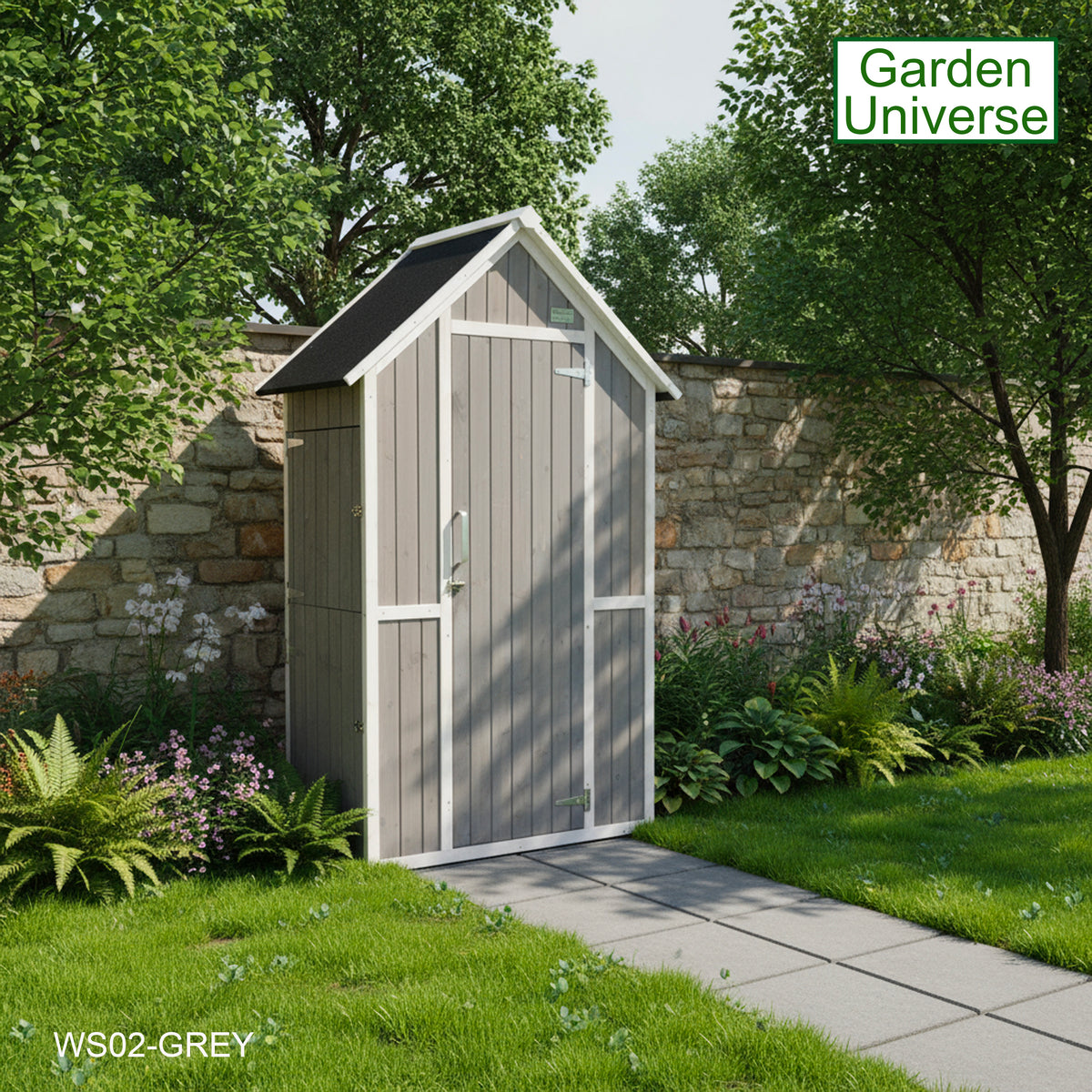 Tool Shed Storage Unit Outdoor Storage In Grey WS02-GREY