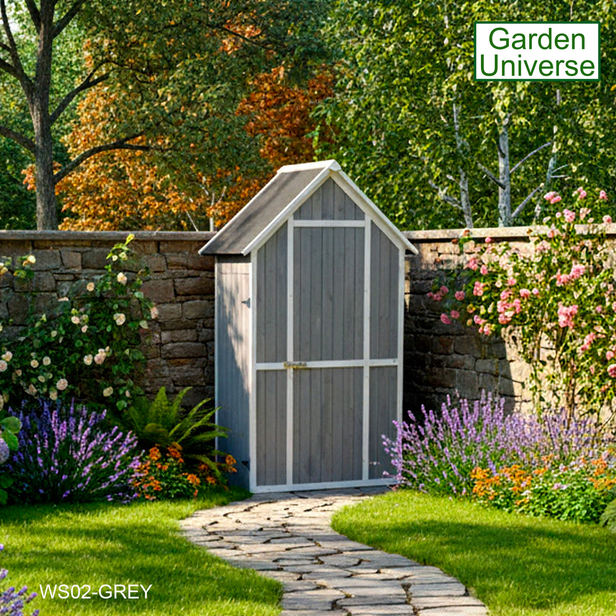 Tool Shed Storage Unit Outdoor Storage In Grey WS02-GREY