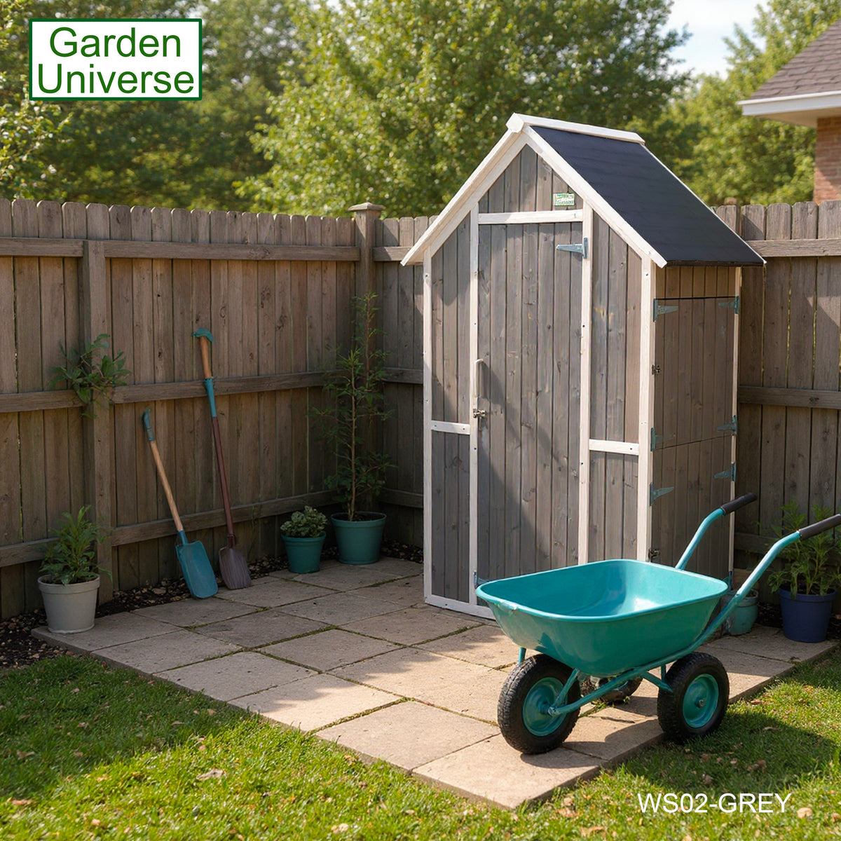 Tool Shed Storage Unit Outdoor Storage In Grey WS02-GREY
