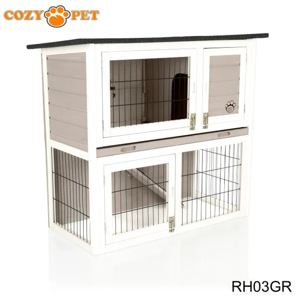 Rabbit Hutch 3ft - Grey and White - RH03GR