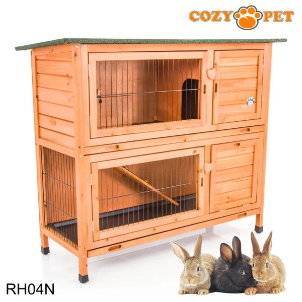 Rabbit Hutch 4ft with Cover - Natural - RH04N + Cover