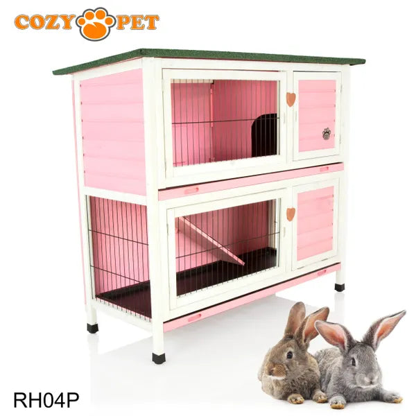 Rabbit Hutch 4ft with Cover - Pink - RH04P + Cover