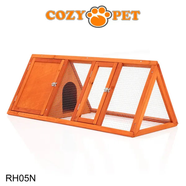 Rabbit Hutch with Run Triangular - Natural - RH05N