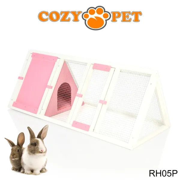 Rabbit Hutch with Run Triangular - Pink - RH05P