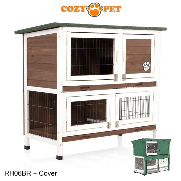 Rabbit Hutch 3ft with Cover - Brown - RH06BR + RH06C