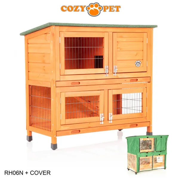 Rabbit Hutch 3ft in Natural with Cover - Natural - RH06N + RH06C