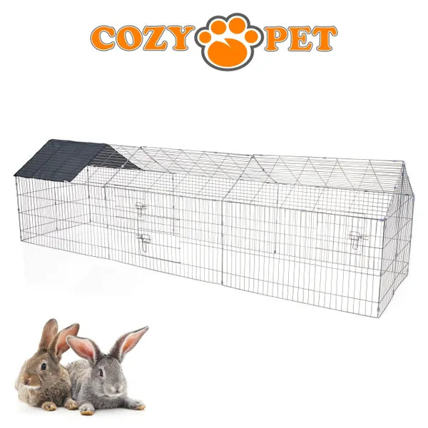 Rectangular Rabbit Run with Pitched Roof and Sunshade NEW Extended Mod